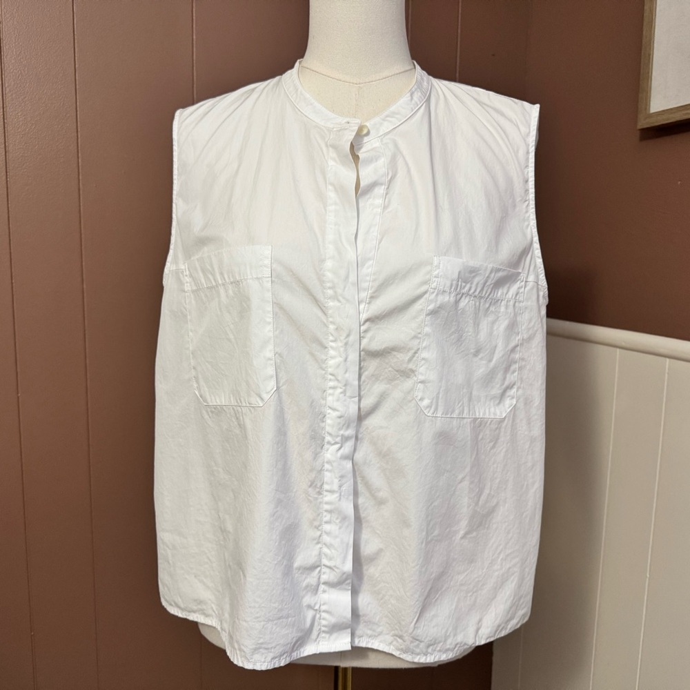 Vince White Sleeveless Tank Top